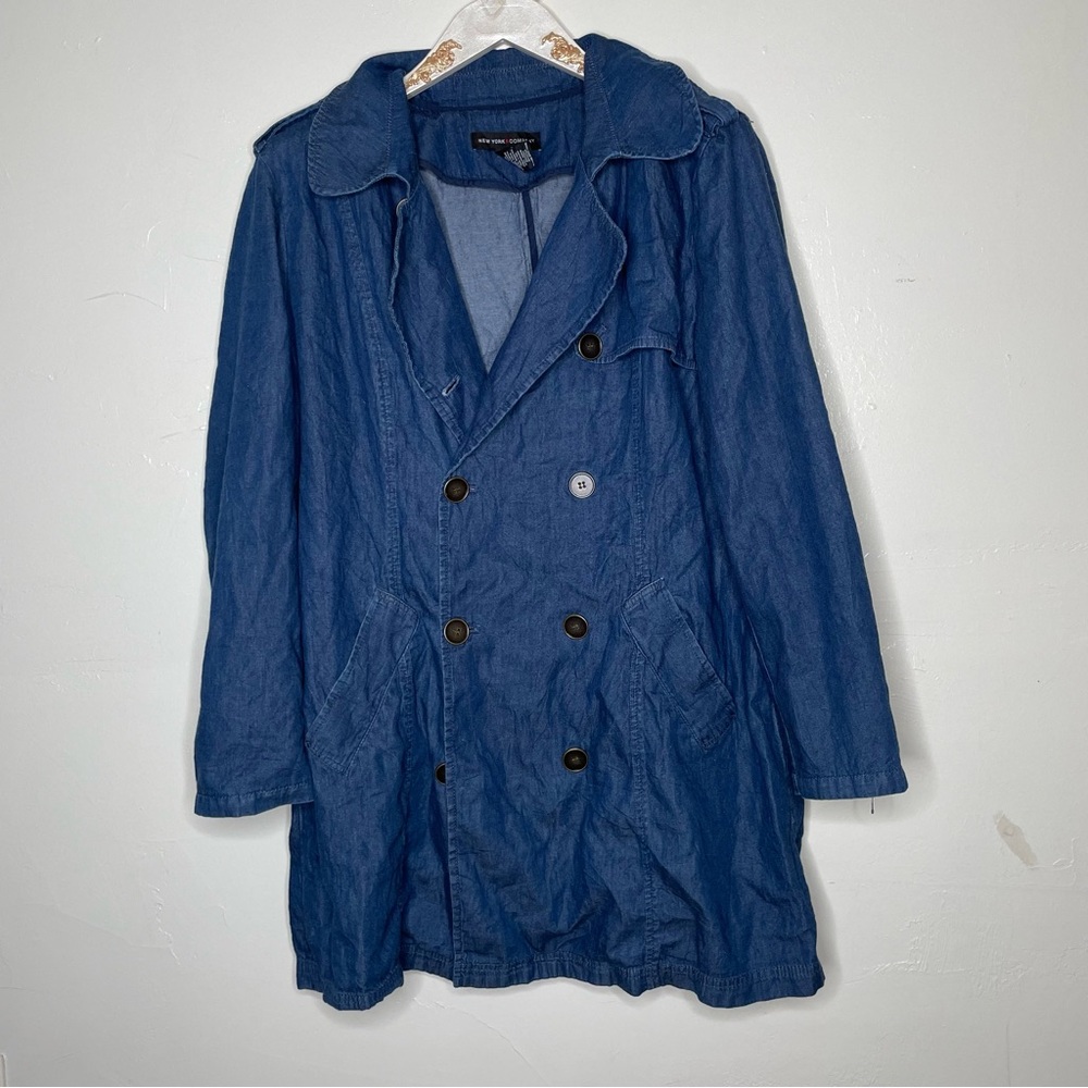 NY&CO DARK WASH 100% COTTON BUTTON DOWN JACKET SZ XL